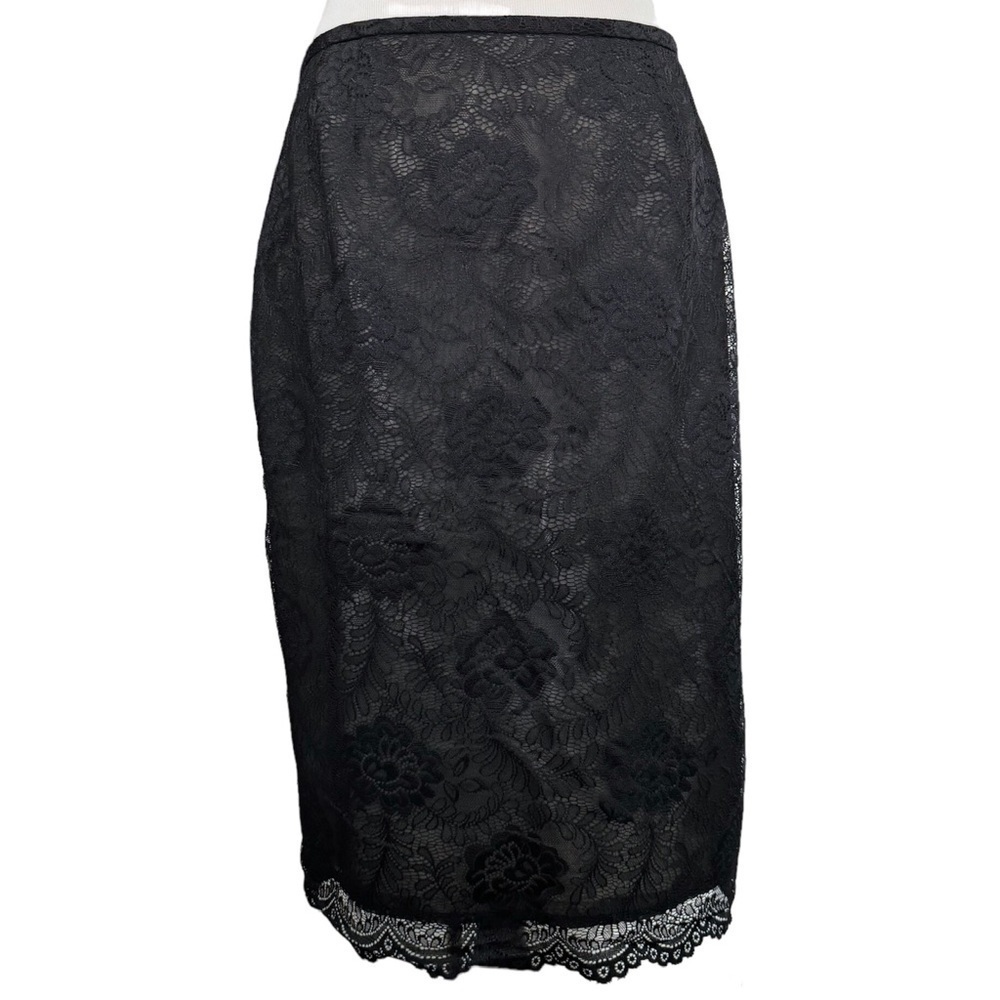 Allen by ABS Vintage 90s Y2K Silk Cotton Blend Lace Skirt Size 12